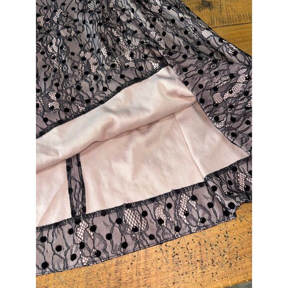 Womens Jason Wu Blush Black Lace Overlay Sleeveless Knee Length Dress Size M - Picture 11 of 12